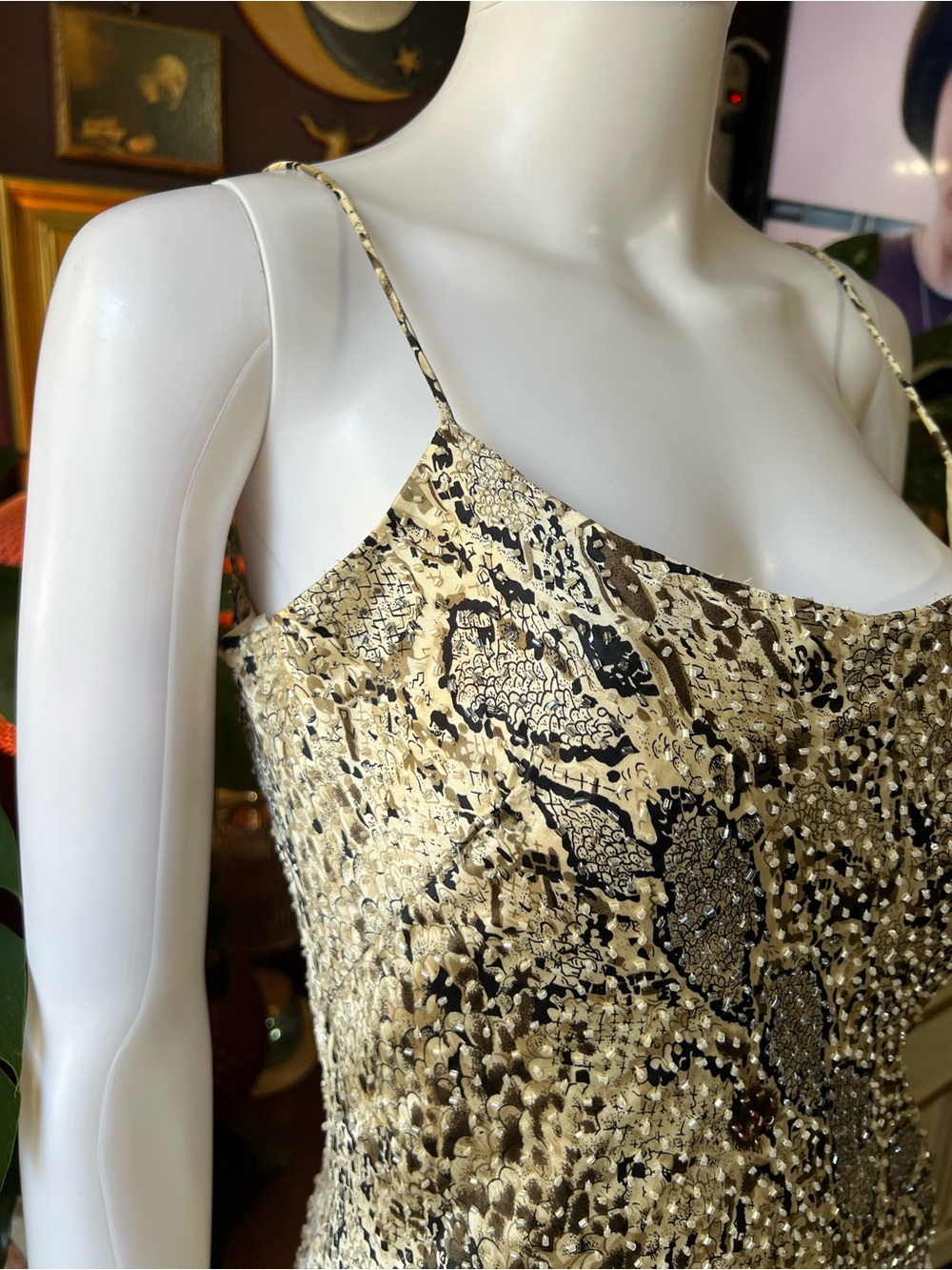 Vintage Y2K Snake Print Embellished Gown - Picture 7 of 14